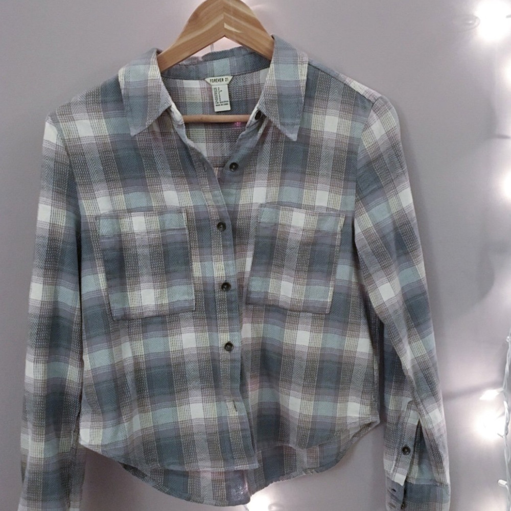 Cropped Purple Flannel